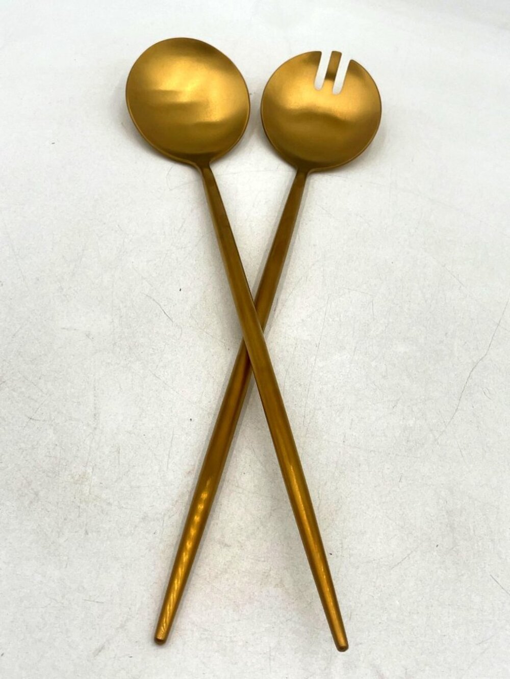 Taja Collection Gold Stainless Steel Salad Server Set Of 2 Dishwasher Safe